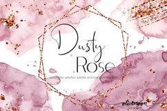 dusty rose watercolor splashes clipart