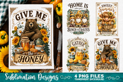 Sunflower Kitchen Towels PNG Sublimation Designs 4 Files Product Image 1