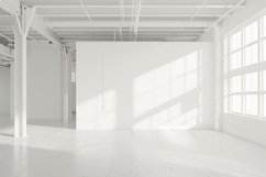Open Space Office White Blank Wall Product Image 4