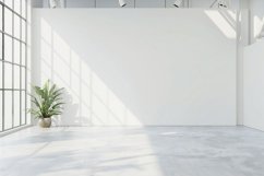 Open Space Office White Blank Wall Product Image 6