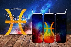 Zodiac Sign Pisces 20oz Tumbler Sublimation Design Product Image 1
