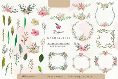 Watercolor Flowers Clipart, Simple Floral Wreath Png DX Product Image 2
