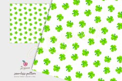 4-leaf clovers Seamless Pattern, St patrick pattern DXs Product Image 1