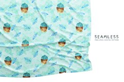 watercolor Cactus Pattern, boho leaves seamless file DXs Product Image 3