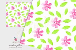 Spring Flowers Pattern, watercolor floral seamless file DXs Product Image 1