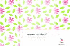 Spring Flowers Pattern, watercolor floral seamless file DXs Product Image 2