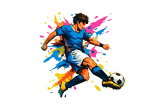 Dynamic Soccer Player in Graffiti Colors Design Product Image 1