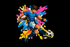 Dynamic Soccer Player in Graffiti Colors Design Product Image 2
