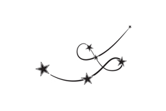Dynamic wave line of stars clipart graphic Product Image 1