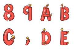 Dynamite Explosion Lettering ABC Text Font Alphabet SVG PNG Product Image 3