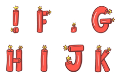 Dynamite Explosion Lettering ABC Text Font Alphabet SVG PNG Product Image 4
