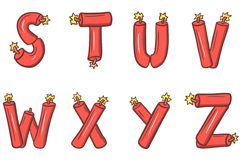 Dynamite Explosion Lettering ABC Text Font Alphabet SVG PNG Product Image 6