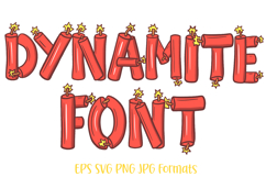 Dynamite Explosion Lettering ABC Text Font Alphabet PNG Type Illustration by Squeeb Creative