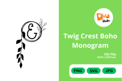 Twig Crest Boho Monogram Product Image 1