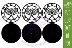 Tennis theme Wall Clock SVG for Laser Cutting Decor Product Image 5