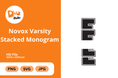 Handwriting Varsity Stacked Monogram Product Image 1