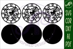 Fantail New Zealand themed clock wall clock laser cut files Product Image 5