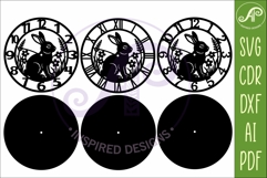 Garden Rabbit Wall Clock SVG, Laser Cut Clock Design Product Image 5