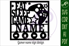Gamer themed named wall sign or card topper svg x Product Image 5