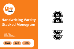 Handwriting Varsity Stacked Monogram Product Image 1