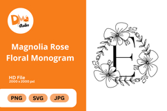 Magnolia Rose Floral Monogram Product Image 1