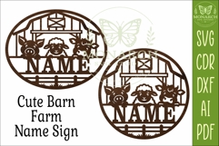 Cute Farm Animals Name Sign SVG, Personalized Barn Decor Product Image 5