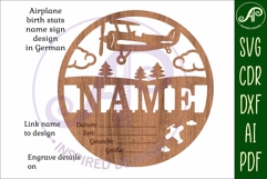 Airplane Newborn Baby stats, Birth plaque, name Product Image 5