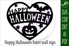 Happy Halloween heart laser cut wall sign Product Image 5