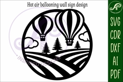 Hot air balloon wall sign laser cut file Product Image 5