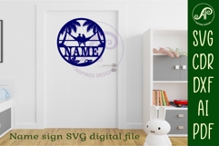 Couple in hammock at beach themed name sign svg laser Product Image 5