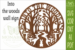 Into The Woods Woodland Wall Sign SVG, Cottagecore Forest Product Image 4
