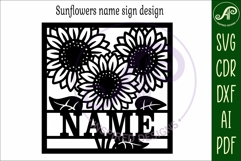 Sunflowers name wall art sign or card Product Image 6