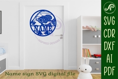 Black crappie fishing name sign svg laser cut template Product Image 5