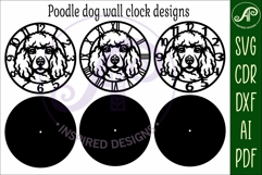 Poodle dog wall clock laser cut files, SVG Product Image 6