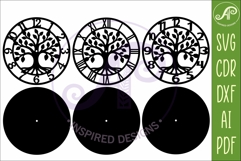 Tree of Life Wall Clock SVG for Laser Cutting Decor Product Image 5
