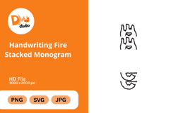 Handwriting Fire Stacked Monogram Product Image 1