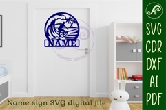 Surfer male name wall art sign, SVG personalized Product Image 5