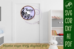 Music layered personalized name wall art sign, SVG file Product Image 5