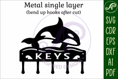 Orca Whales Key holder designs for wood and metal Product Image 5