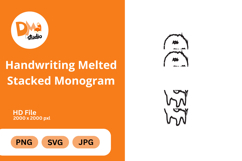 Handwriting Melted Stacked Monogram Product Image 1