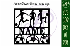 Football female name sign svg laser cut design or card Product Image 4