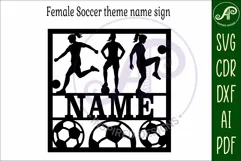 Football female name sign svg laser cut design or card Product Image 4