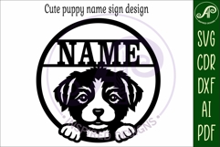 Cute puppy name wall art sign, SVG personalized sign Product Image 5