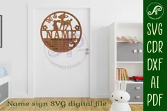 Deer and bunny Newborn Baby stats, Birth plaque, name Product Image 5