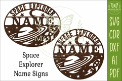 Space Explorer Name Sign SVG, Personalized Planet Decor Product Image 5