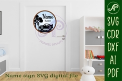 Car layered personalized name wall art sign, SVG file Product Image 5