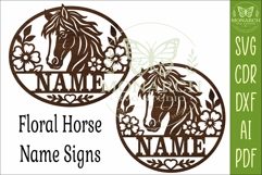 Personalized Floral Horse Name Sign SVG, Custom Stable Decor Product Image 5