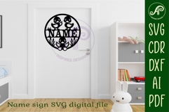 Cute Ducklings name sign design for laser cutting Product Image 5