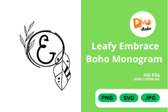 Leafy Embrace Boho Monogram Product Image 1