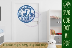Silly Geese name sign design for laser cutting Product Image 5
